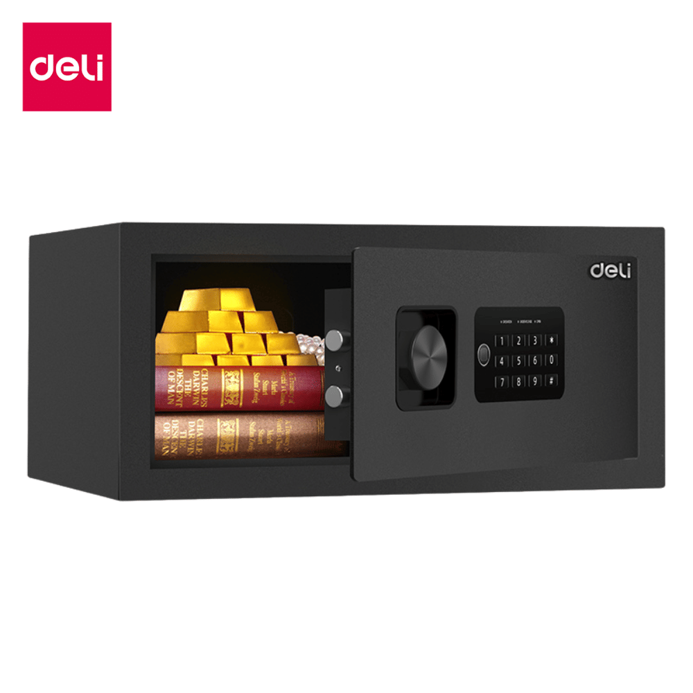 ตู้เซฟนิรภัย 9กก. DELI ET531-BK-01 ปลดล็อคด้วยรหัส 37X42X20ซม. สีดำ